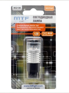 Светодиодная лампа MTF Light W21W желтый
